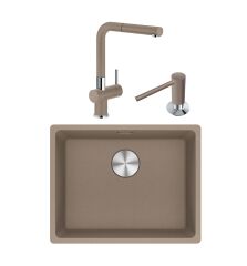 Franke Maris MRG 110-52 Tezgah Altı Granit Eviye + Active Plus Doccia Spiralli Armatür Oyster