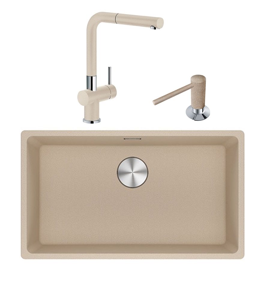 Franke Maris MRG 110-72 Tezgah Altı Granit Eviye + Active Plus Doccia Spiralli Armatür Avena
