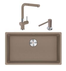 Franke Maris MRG 110-72 Tezgah Altı Granit Eviye + Active Plus Doccia Spiralli Armatür Oyster