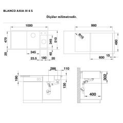 Blanco Krom Armatür & InFino Granit Eviye (LINUS-S + AXIA III 6S) Jasmine - Sağ Damlalık