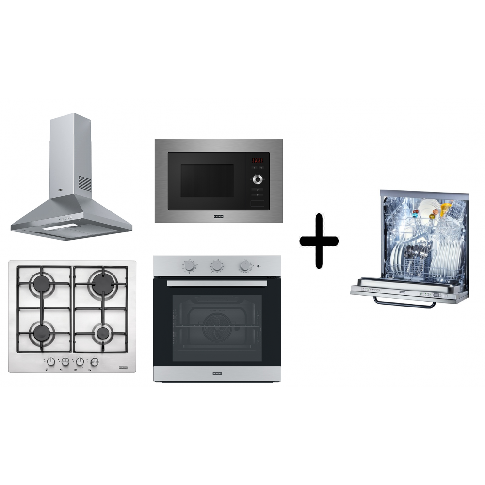Franke İnox Ankastre Set + Mikrodalga & Tam Ankastre Bulaşık Makinesi