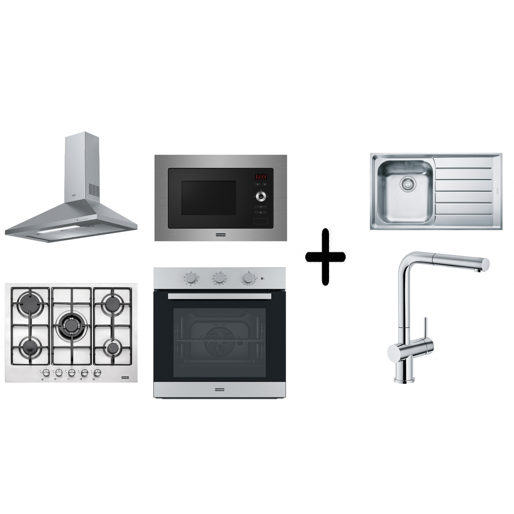 Franke 90 Cm İnox Ankastre Set + Mikrodalga & Eviye+Armatür